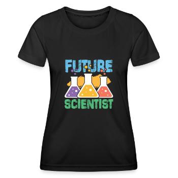 Atome de science science - T-shirt sport Femme - noir - Devant - AI Model Female 172 light (172cm)