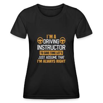 Fahrlehrer Fahrschule Auto Führerschein Verkehr - Frauen Funktions-T-Shirt - Schwarz - Vorne - AI Model Female 172 light (172cm)