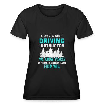 Fahrlehrer Fahrschule Auto Führerschein Verkehr - Frauen Funktions-T-Shirt - Schwarz - Vorne - AI Model Female 172 light (172cm)