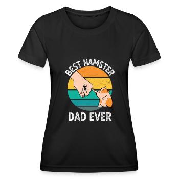Best Hamster Dad Ever Funny Hamster Owner Gift - Women's Functional T-Shirt - black - Front - AI Model Female 172 light (172cm)