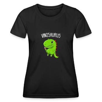 Wein Vinosaurier Weißwein Winzer Geschenk - Frauen Funktions-T-Shirt - Schwarz - Vorne - AI Model Female 172 light (172cm)