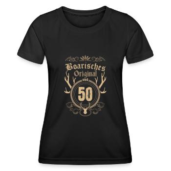 50. Geburtstag 1972 Bayrisch Original - Frauen Funktions-T-Shirt - Schwarz - Vorne - AI Model Female 172 light (172cm)