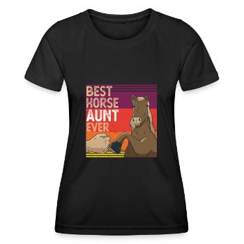 Meilleure tante de cheval jamais drôle d'amant de cheval vintage - T-shirt sport Femme - noir - Devant - AI Model Female 172 light (172cm)