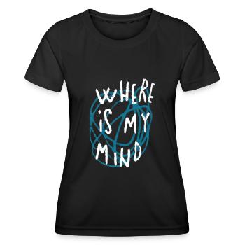 Où est mon Streetwear Skatewear Openmind Kun - T-shirt sport Femme - noir - Devant - AI Model Female 172 light (172cm)