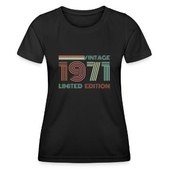 1971 année de naissance anniversaire naissance naissance - T-shirt sport Femme - noir - Devant - AI Model Female 172 light (172cm)