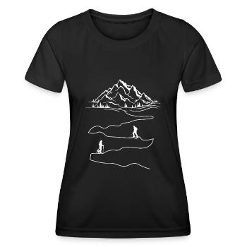 Touring Ski Tour Ski Gift - Women's Functional T-Shirt - black - Front - AI Model Female 172 light (172cm)