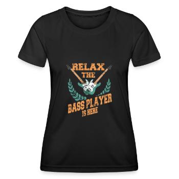 bassiste - T-shirt sport Femme - noir - Devant - AI Model Female 172 light (172cm)