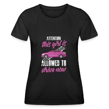 Fahrlehrer Fahrschule Auto Führerschein Verkehr - Frauen Funktions-T-Shirt - Schwarz - Vorne - AI Model Female 172 light (172cm)