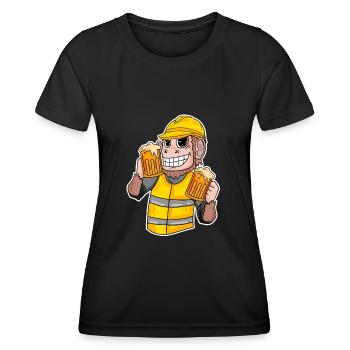 Construction site monkey beer funny gift - Women's Functional T-Shirt - black - Front - AI Model Female 172 light (172cm)
