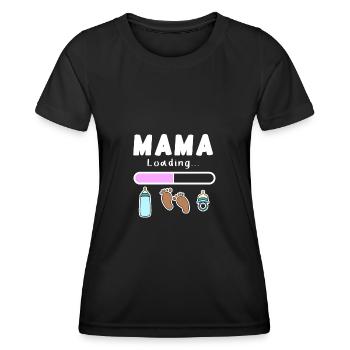 expectant mother - mom is loading - Women's Functional T-Shirt - black - Front - AI Model Female 172 light (172cm)