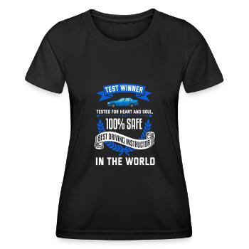Fahrlehrer Fahrschule Auto Führerschein Verkehr - Frauen Funktions-T-Shirt - Schwarz - Vorne - AI Model Female 172 light (172cm)