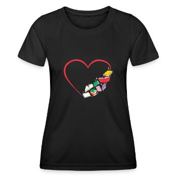 Buch Lesen Literatur Books Heart - Frauen Funktions-T-Shirt - Schwarz - Vorne - AI Model Female 172 light (172cm)