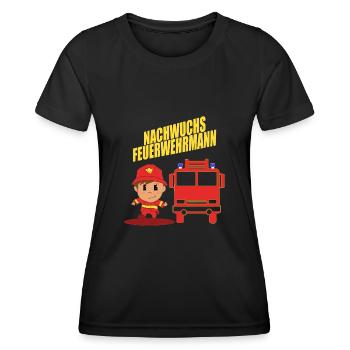 Nachwuchs Feuerwehr Feuerwehrauto Traumberuf Kind - Frauen Funktions-T-Shirt - Schwarz - Vorne - AI Model Female 172 light (172cm)
