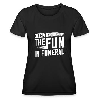 Leichenwagen Bestatter Bestattung Beerdigung - Frauen Funktions-T-Shirt - Schwarz - Vorne - AI Model Female 172 light (172cm)