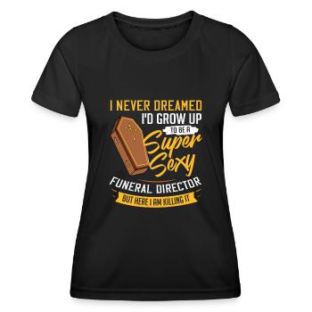 Bestatter Bestattung Friedhof Sarg Beerdigung - Frauen Funktions-T-Shirt - Schwarz - Vorne - AI Model Female 172 light (172cm)