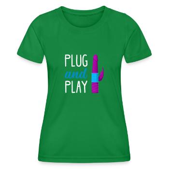 BDSM Bondage Sex Anal Plug Dildo Vibrator Sub - Frauen Funktions-T-Shirt - Kelly Green - Vorne - AI Model Female 172 dark (172cm)
