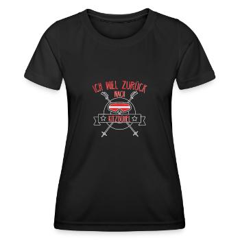 Idée cadeau ski Kitzbühel Autriche - T-shirt sport Femme - noir - Devant - AI Model Female 172 light (172cm)