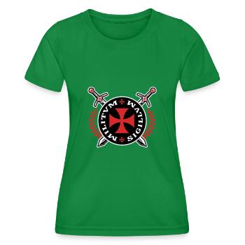 Crusader Templar Emblem Knights Templar Knight - Women's Functional T-Shirt - kelly green - Front - AI Model Female 172 dark (172cm)