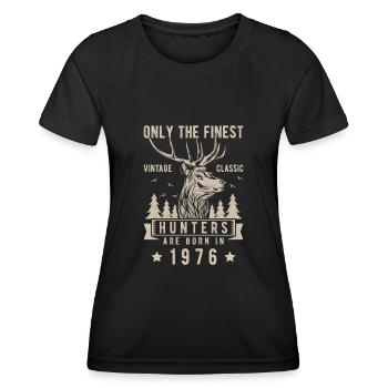 Cadeau de chasseur 1976 - T-shirt sport Femme - noir - Devant - AI Model Female 172 light (172cm)