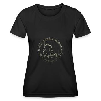 Huhn Yoga - Frauen Funktions-T-Shirt - Schwarz - Vorne - AI Model Female 172 light (172cm)