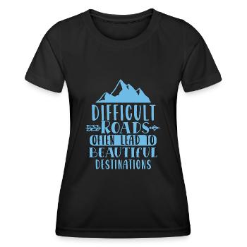 Un proverbe motivant - T-shirt sport Femme - noir - Devant - AI Model Female 172 light (172cm)