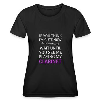 Clarinette clarinette clarinette cadeau femmes - T-shirt sport Femme - noir - Devant - AI Model Female 172 light (172cm)