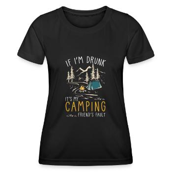 Camping Camper Spruch lustig Geschenk - Frauen Funktions-T-Shirt - Schwarz - Vorne - AI Model Female 172 light (172cm)