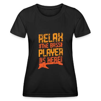 Bass Gitarrist Bassist Bass Spieler - Frauen Funktions-T-Shirt - Schwarz - Vorne - AI Model Female 172 light (172cm)