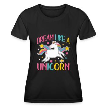 Dreams like a unicorn | unicorn - Women's Functional T-Shirt - black - Front - AI Model Female 172 light (172cm)