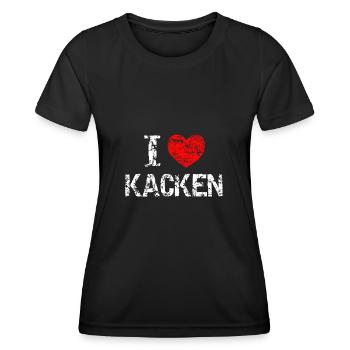 Ich liebe Kacken - Frauen Funktions-T-Shirt - Schwarz - Vorne - AI Model Female 172 light (172cm)