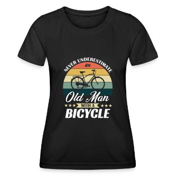 Fahrradfahrer Fahrrad Radsport Fahrradfahren - Frauen Funktions-T-Shirt - Schwarz - Vorne - AI Model Female 172 light (172cm)