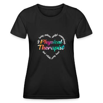 Physiothérapeute - T-shirt sport Femme - noir - Devant - AI Model Female 172 light (172cm)