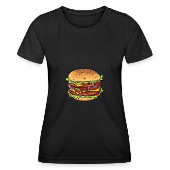 Burger - Frauen Funktions-T-Shirt - Schwarz - Vorne - AI Model Female 172 light (172cm)