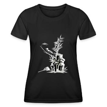 Japon Asie Bamboo Sun Kanji simple nature - T-shirt sport Femme - noir - Devant - AI Model Female 172 light (172cm)