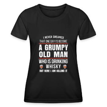 Herren Whisky Geschenk für Bourbon Trinker lustig - Frauen Funktions-T-Shirt - Schwarz - Vorne - AI Model Female 172 light (172cm)