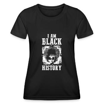 I am black History - T-shirt sport Femme - noir - Devant - AI Model Female 172 light (172cm)