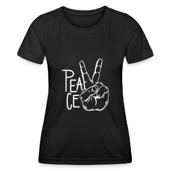 Peace Zeichen - Frauen Funktions-T-Shirt - Schwarz - Vorne - AI Model Female 172 light (172cm)