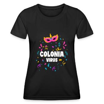 Colonia Virus Karneval Kölle Geschenk - Frauen Funktions-T-Shirt - Schwarz - Vorne - AI Model Female 172 light (172cm)