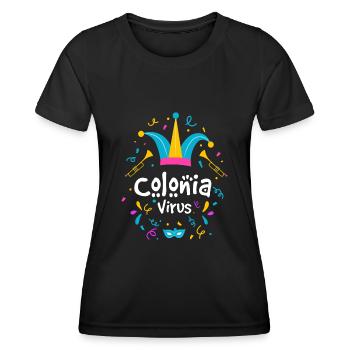 Colonia Virus Köln Karneval Geschenk - Frauen Funktions-T-Shirt - Schwarz - Vorne - AI Model Female 172 light (172cm)