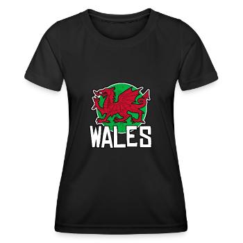 Wales - Women's Functional T-Shirt - black - Front - AI Model Female 172 light (172cm)