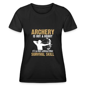Archery archer funny saying - Women's Functional T-Shirt - black - Front - AI Model Female 172 light (172cm)