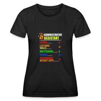 Administrative Assistant Certificate Funny Gift - Women's Functional T-Shirt - black - Front - AI Model Female 172 light (172cm)