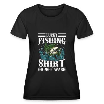 Pêche joyeuse - T-shirt sport Femme - noir - Devant - AI Model Female 172 light (172cm)