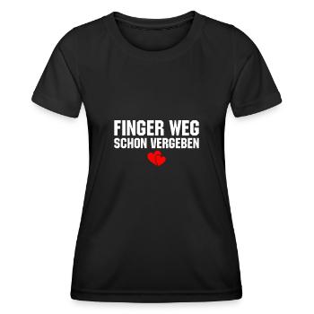 Finger weg schon vergeben - Frauen Funktions-T-Shirt - Schwarz - Vorne - AI Model Female 172 light (172cm)