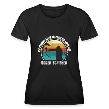 Bogenschießen, Archery, Langbogen, Compound - Frauen Funktions-T-Shirt - Schwarz - Vorne - AI Model Female 172 light (172cm)