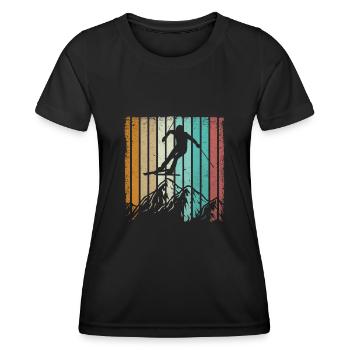 Ski ski ski vintage ski alpin ski ski - T-shirt sport Femme - noir - Devant - AI Model Female 172 light (172cm)
