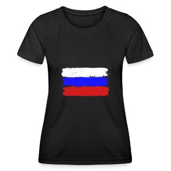 Drapeau de la Russie - T-shirt sport Femme - noir - Devant - AI Model Female 172 light (172cm)