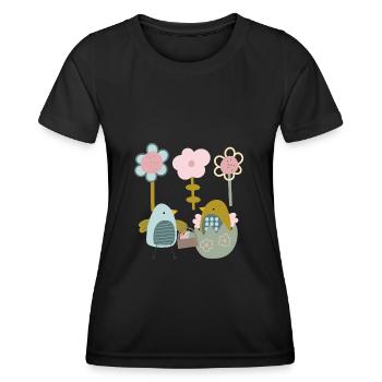 Easter Chick Spring Spring Flowers Nature Spring - Women's Functional T-Shirt - black - Front - AI Model Female 172 light (172cm)