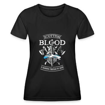 Schottisches Blut Fließt Durch Meine Adern - Frauen Funktions-T-Shirt - Schwarz - Vorne - AI Model Female 172 light (172cm)