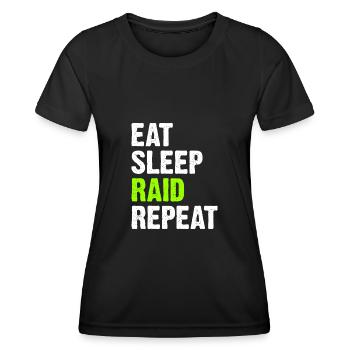 Eat Sleep Raid Repeat - T-shirt sport Femme - noir - Devant - AI Model Female 172 light (172cm)